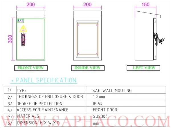 Vo tu dien trong nha mot lop cua inox 304 h300 w200 d150 600x450 1