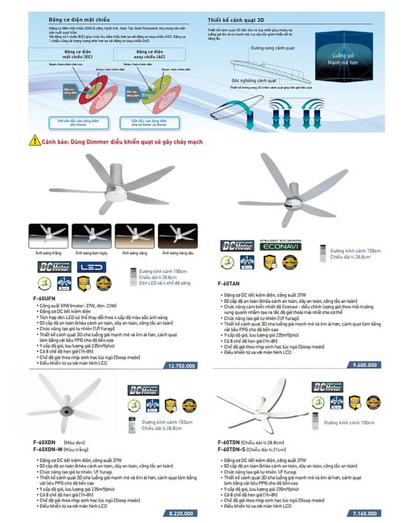 Bảng giá quạt trần điều khiển từ xa Panasonic - Trang 2/3