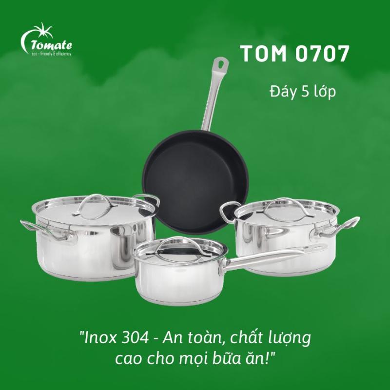 Bộ Nồi Chảo 7 Món Inox 304 Tomate TOM 0707