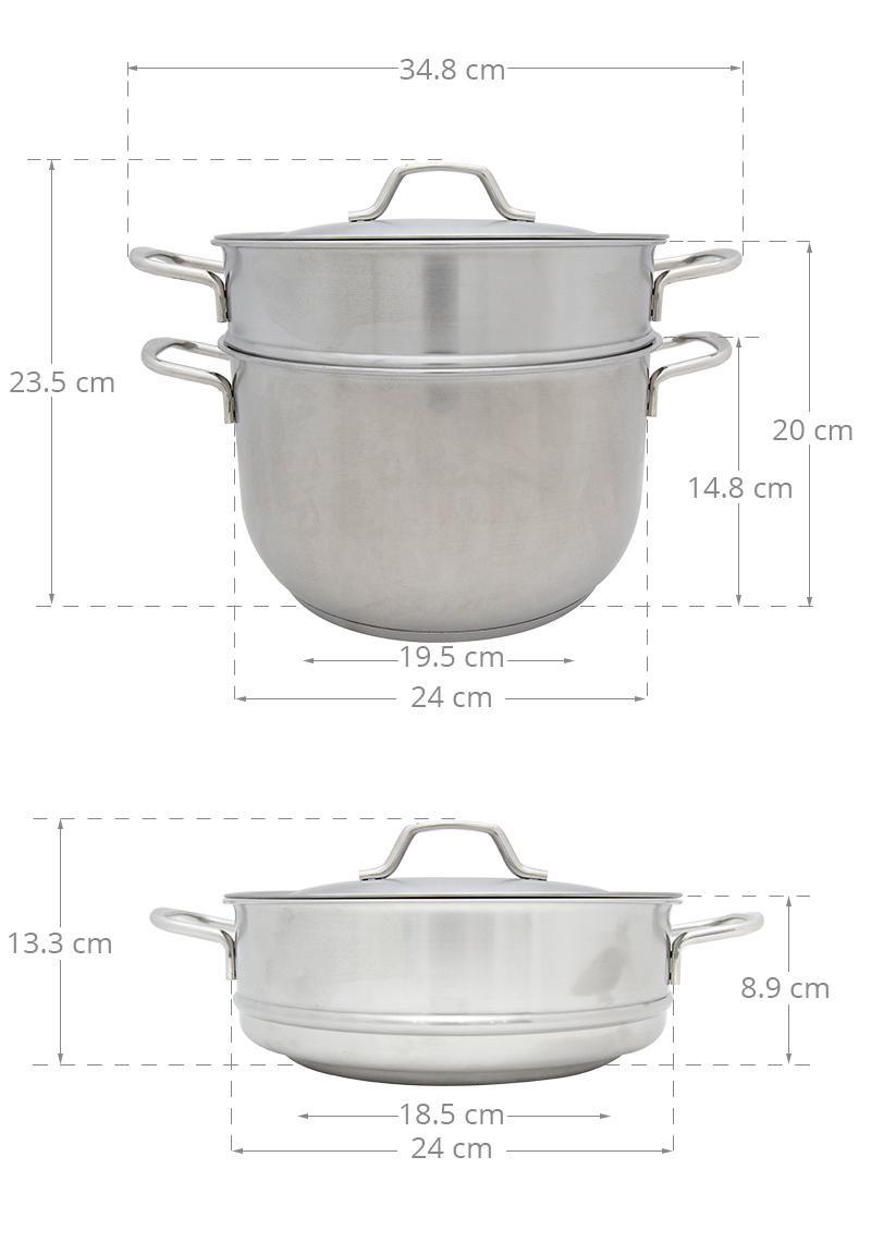 bo noi xung inox 3 day 24cm fivestar st24 3d 3 1575257725 -  Bộ nồi xửng inox 3 đáy Fivestar ST24-3D sử dụng được trên mọi loại bếp