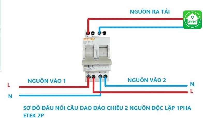 Đấu nối, lắp đặt cầu dao đảo chiều 1 pha dễ dàng chỉ qua vài bước đơn giản