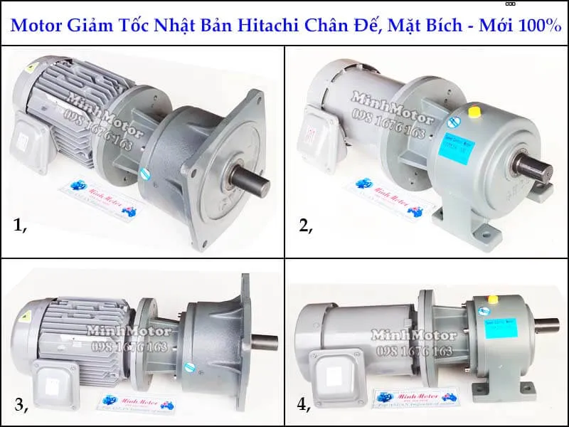 Động cơ giảm tốc Hitachi chân đế mặt bích