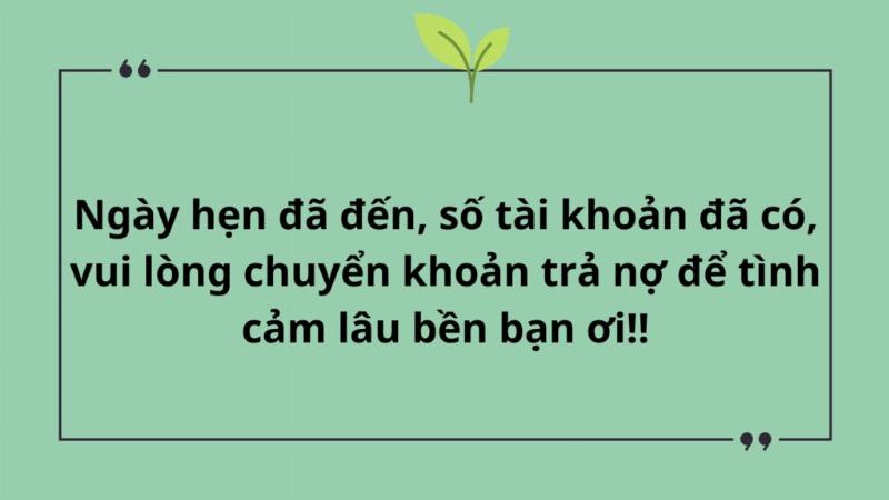 Hình: Mẫu tin nhắn đòi nợ bạn bè 