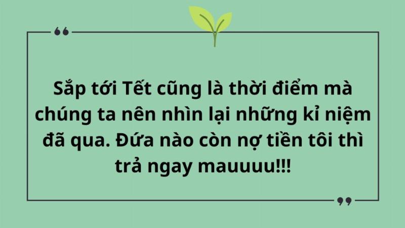 Hình: Mẫu tin nhắn nhắc nợ cuối năm