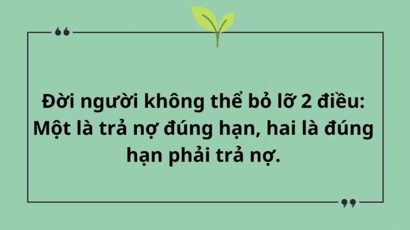 Hình: Mẫu tin nhắn nhắc nợ tinh tế và triết lý 