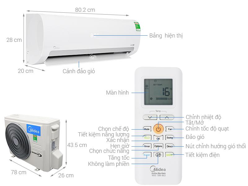 Máy lạnh Midea Inverter 1 HP MSMAIII-10CRDN1