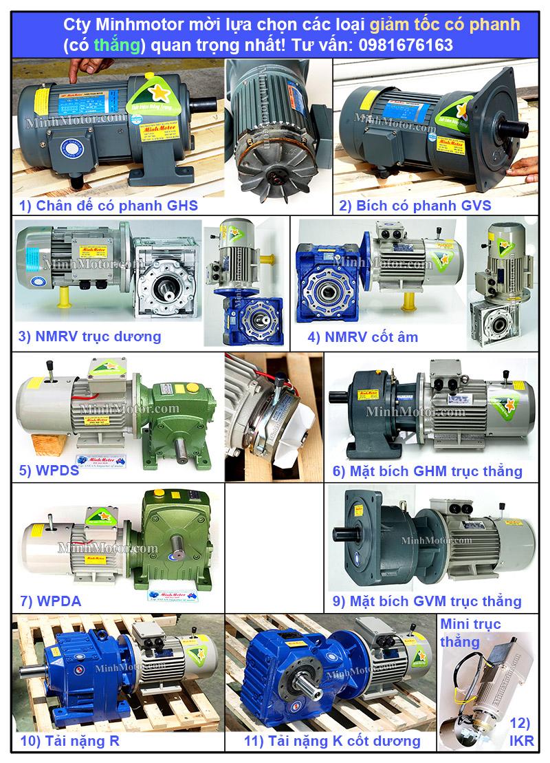 Motor giảm tốc c&oacute; thắng từ tải nặng