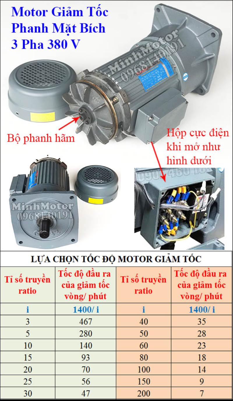 Motor giảm tốc c&oacute; thắng từ trục thẳng