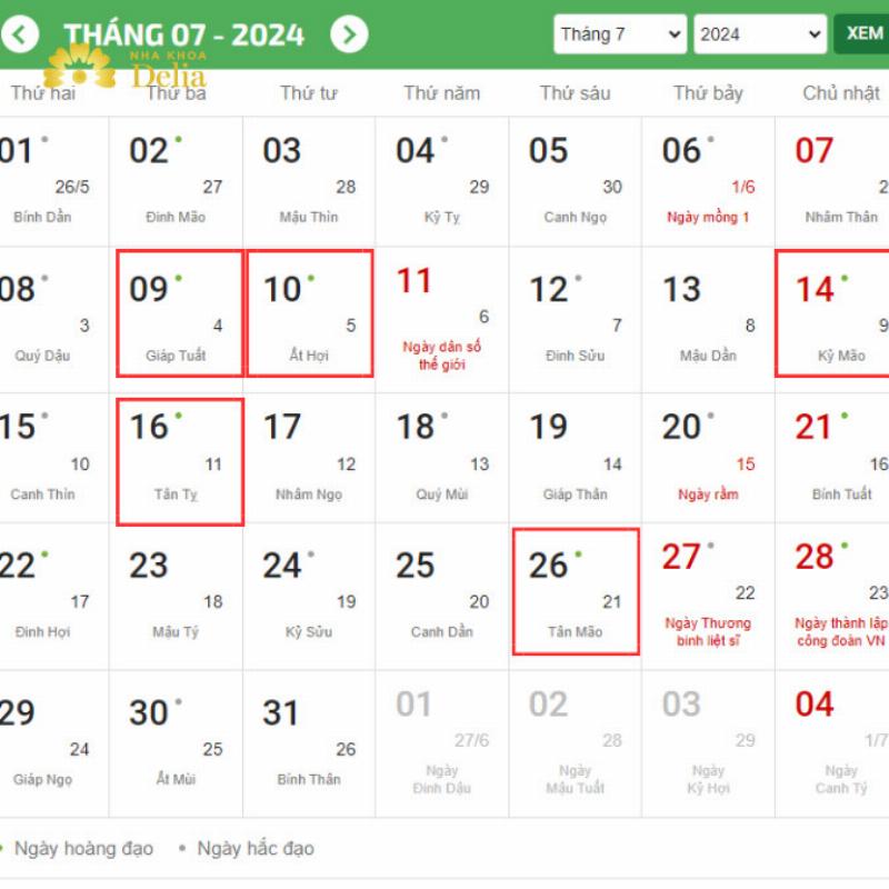 Ngày tốt mua xe tháng 6 năm 2024