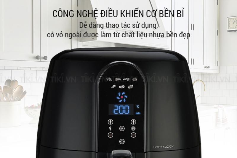 Nồi chiên không dầu lock&amp;lock ejf351blk (5. 2l) (đen)