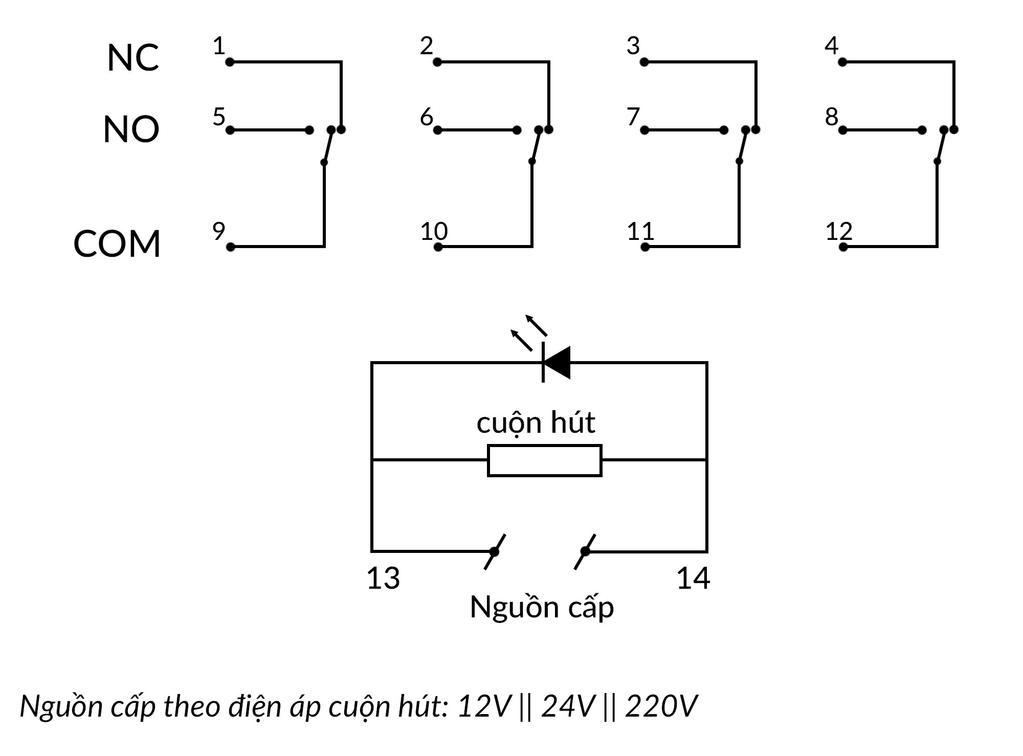 so do chan relay trung gian hh64p 12v 24v 220v mg0j oqee yjbj 1