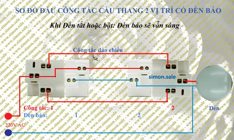 "Sơ đồ mạch điện cầu thang 3 công tắc 1 bóng đèn" width=