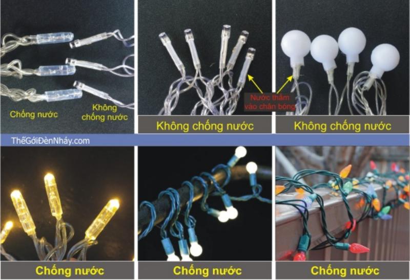 So sánh bóng đèn nháy chống nước và không chống nước