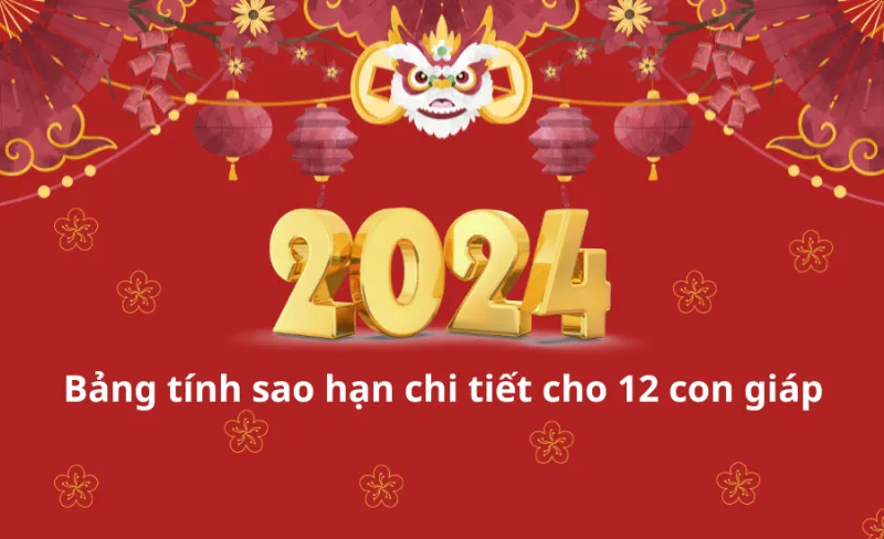 Bảng tính sao hạn năm 2024 chi tiết cho 12 con giáp chính xác nhất