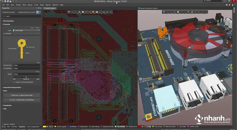 Giao diện phần mềm vẽ mạch điện tử Altium Designer